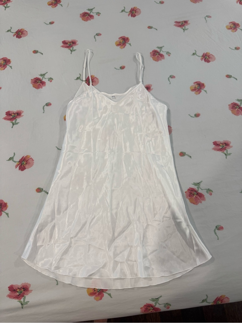 White Satin Slip Dress - Women's Intimates